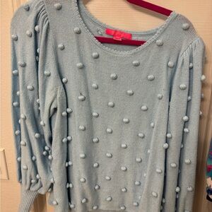 Lilly Pulitzer Sky Blue Pom-Pom Sweater
